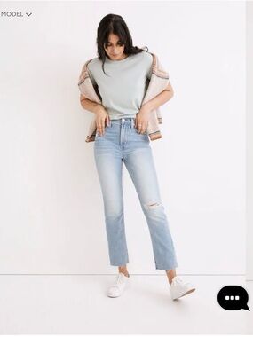 Madewell Light Blue Cropped Raw Hem Jeans